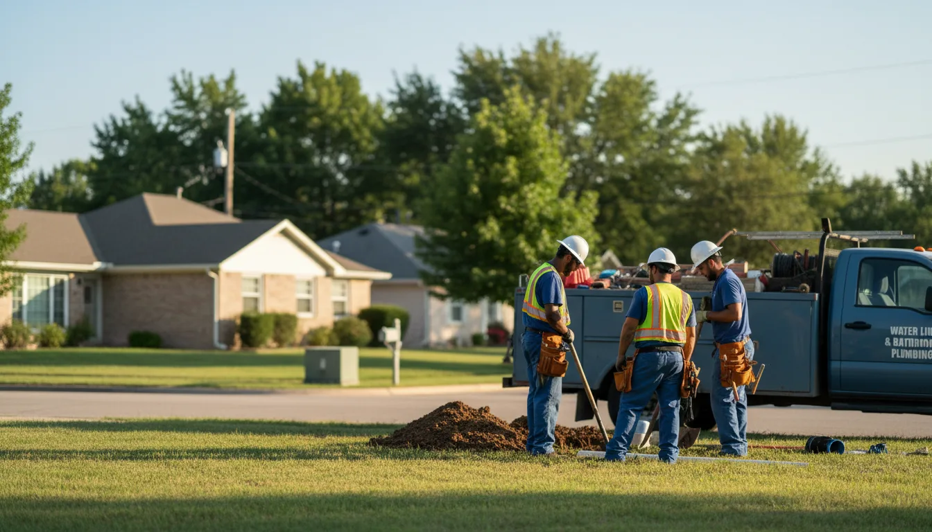 Residential water line and bathroom plumbing service in Yorkshire, OH